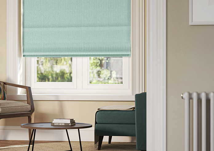 Delicate Chevron, Turquoise - Roman Blind - Image 5